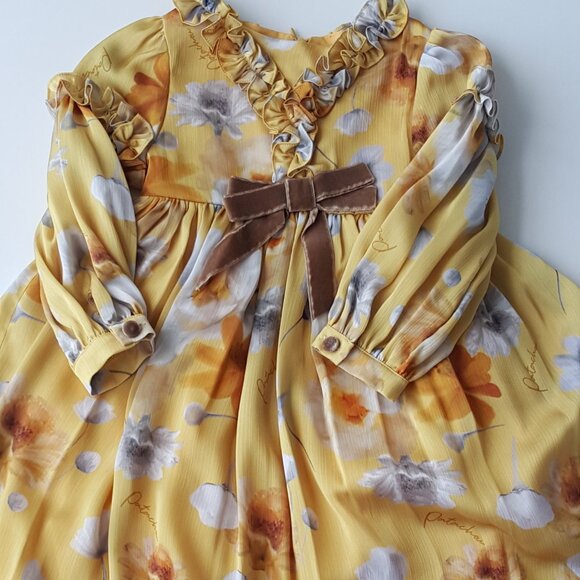 Patachou ! Girls Yellow Floral Chiffon Dress ( 3YRS) - Picture 5 of 11